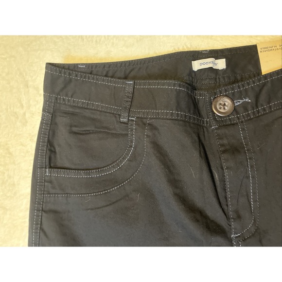 Women's Wide Leg Pants New Dockers Size 12 Medium Black Stretch Flap Pocket New - Picture 3 of 7